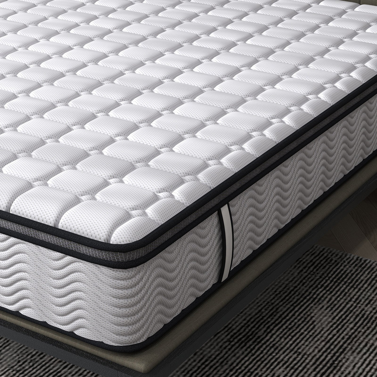 Double Pocket Spring Mattress 5 Zone Euro Top Memory Foam Bed