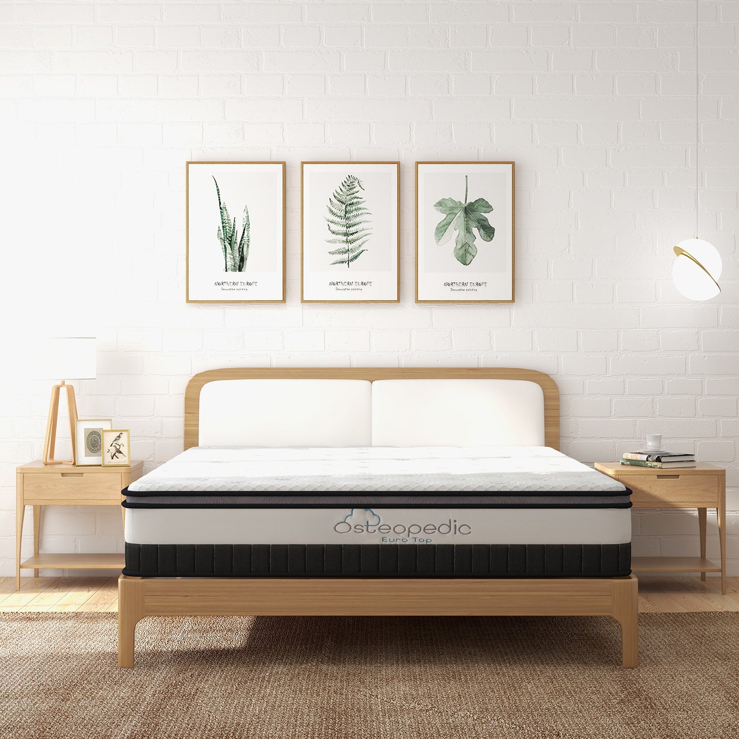Orthopedic Euro Top Pocket Spring Mattress Queen Size Medium Firm Bed