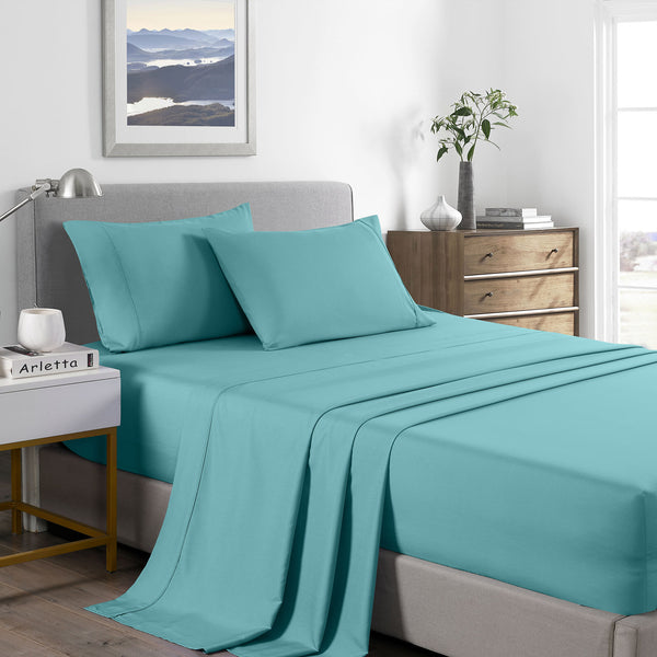  Comfort Bamboo Cooling 2000TC Sheet Set Single Aqua