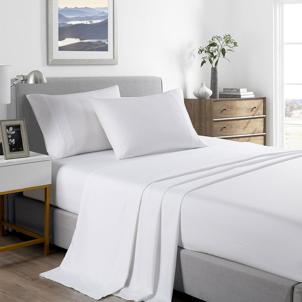  Comfort Bamboo Cooling 2000TC Sheet Set King Single White