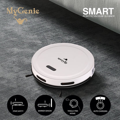 Genie Smart Robotic Vacuum Cleaner Auto Suction Mop for Pet Hair White
