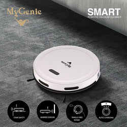 Genie Smart Robotic Vacuum Cleaner Auto Suction Mop for Pet Hair White
