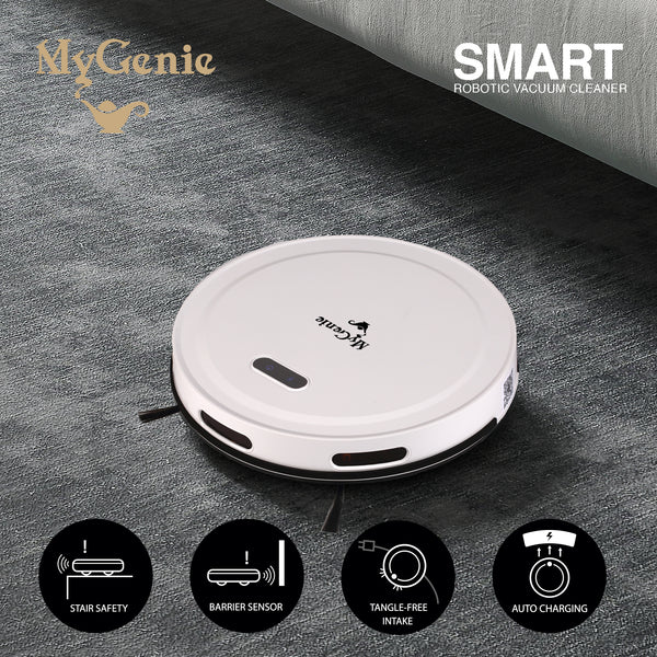  Genie Smart Robotic Vacuum Cleaner Auto Suction Mop for Pet Hair White