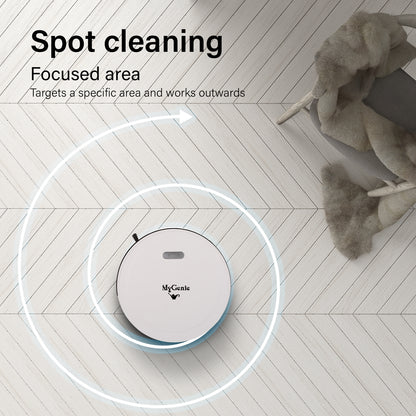 Genie Smart Robotic Vacuum Cleaner Auto Suction Mop for Pet Hair White