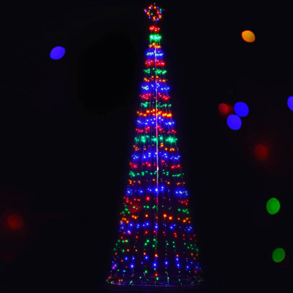  5m Tree Shaped LED Multicoloured Solar Lights & Metal Frame