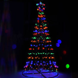 3m Tree Shaped LED Multicoloured Solar Lights & Metal Frame