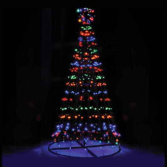 1.5m Solar Powered Tree With Star Metal Frame 150 LED Bulbs