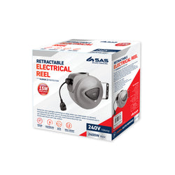 15m Retractable Electrical Cable Reel Swivel Mounting Bracket