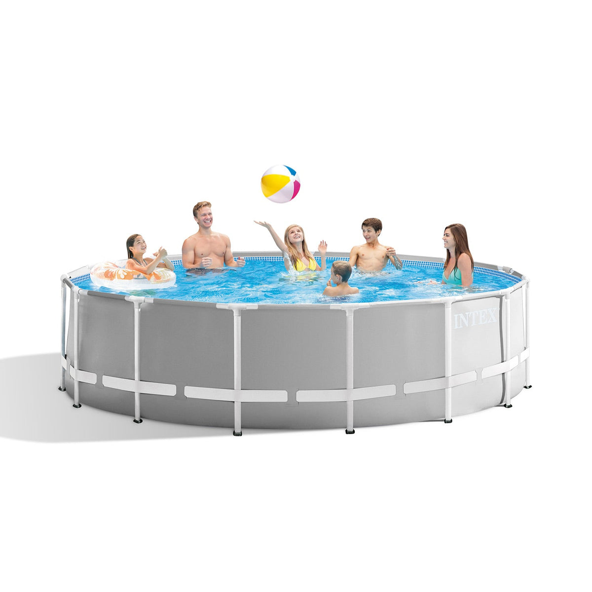 Round Swimming Pool Grey Steel