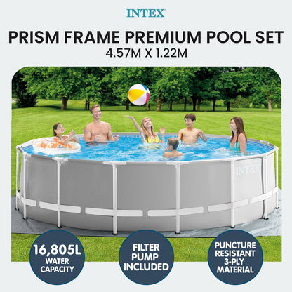 Round Swimming Pool Grey Steel