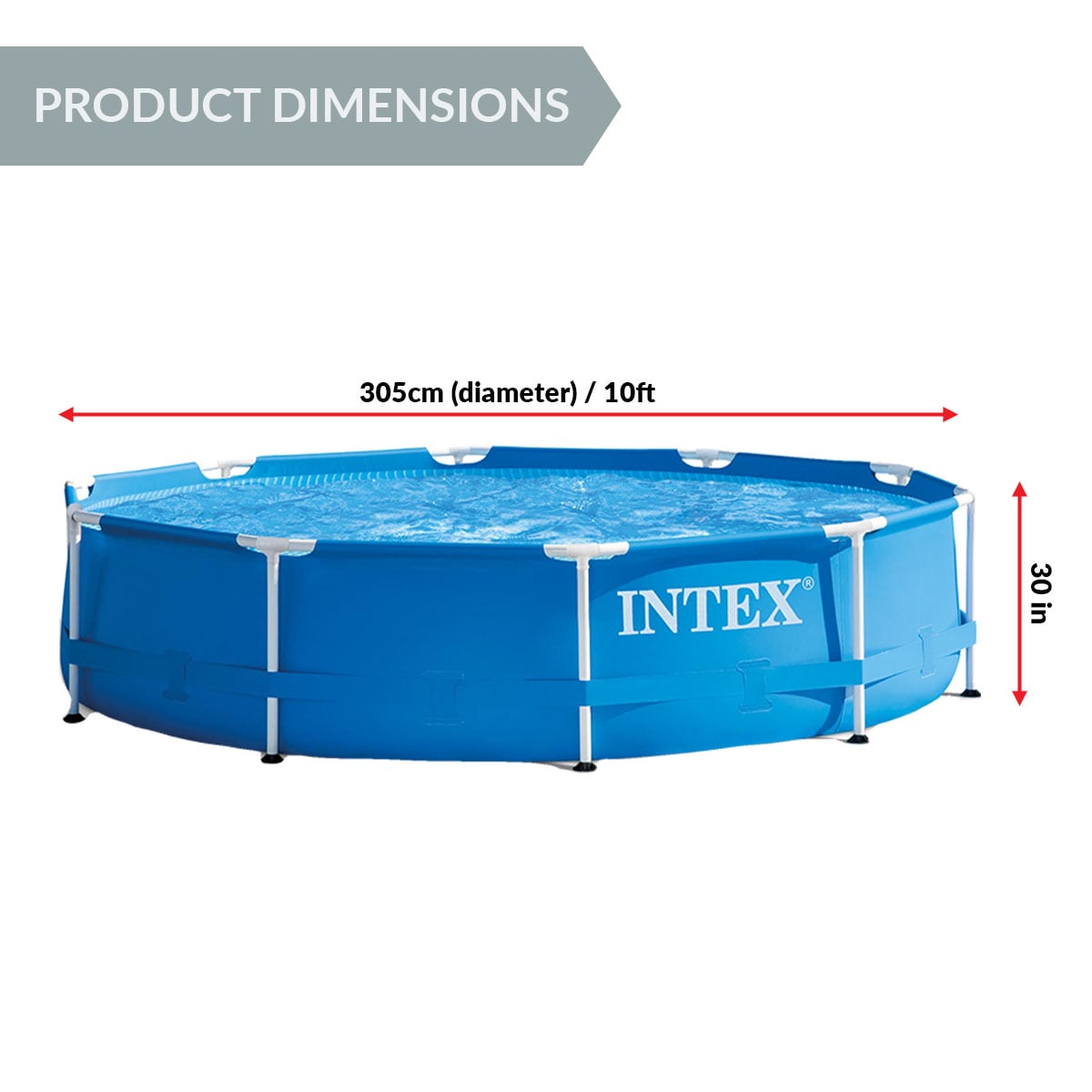 Framed Swimming Pool With Pump 305x76cm