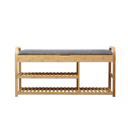 Bamboo Shoe Rack Bench 82.5x30x6cm