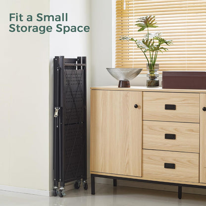 4-Tier Foldable Shelf Unit Black 34x127x71cm