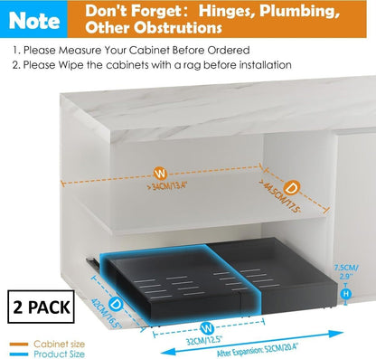Pull Out Cabinet Organizer Adjustable 52x8x42cm