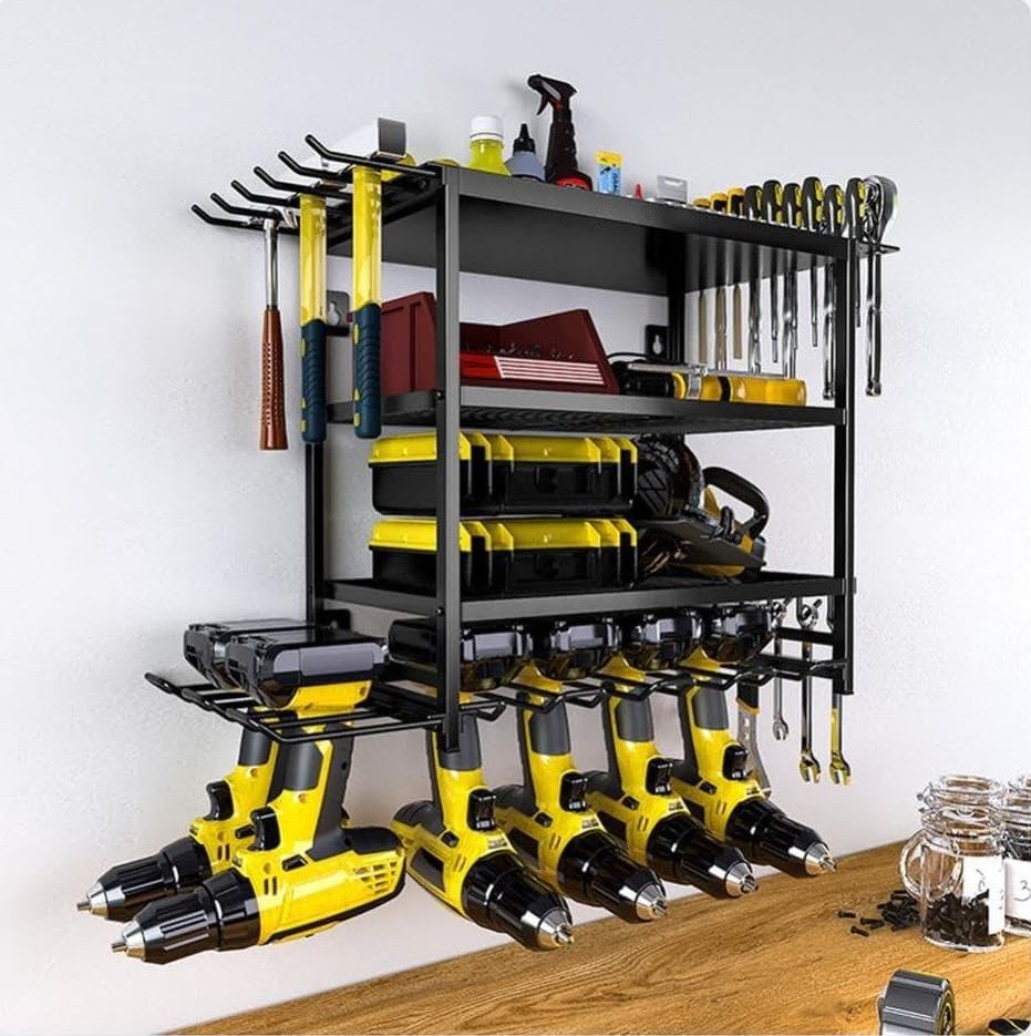 Tool Rack 4-Tier Wall Mount 25x42x60cm