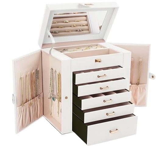 Large Jewelry Box With Mirror 27x28x17cm