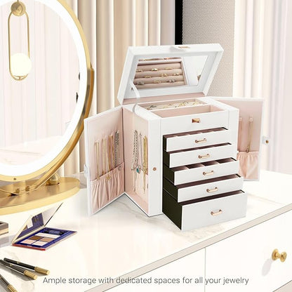 Large Jewelry Box With Mirror 27x28x17cm
