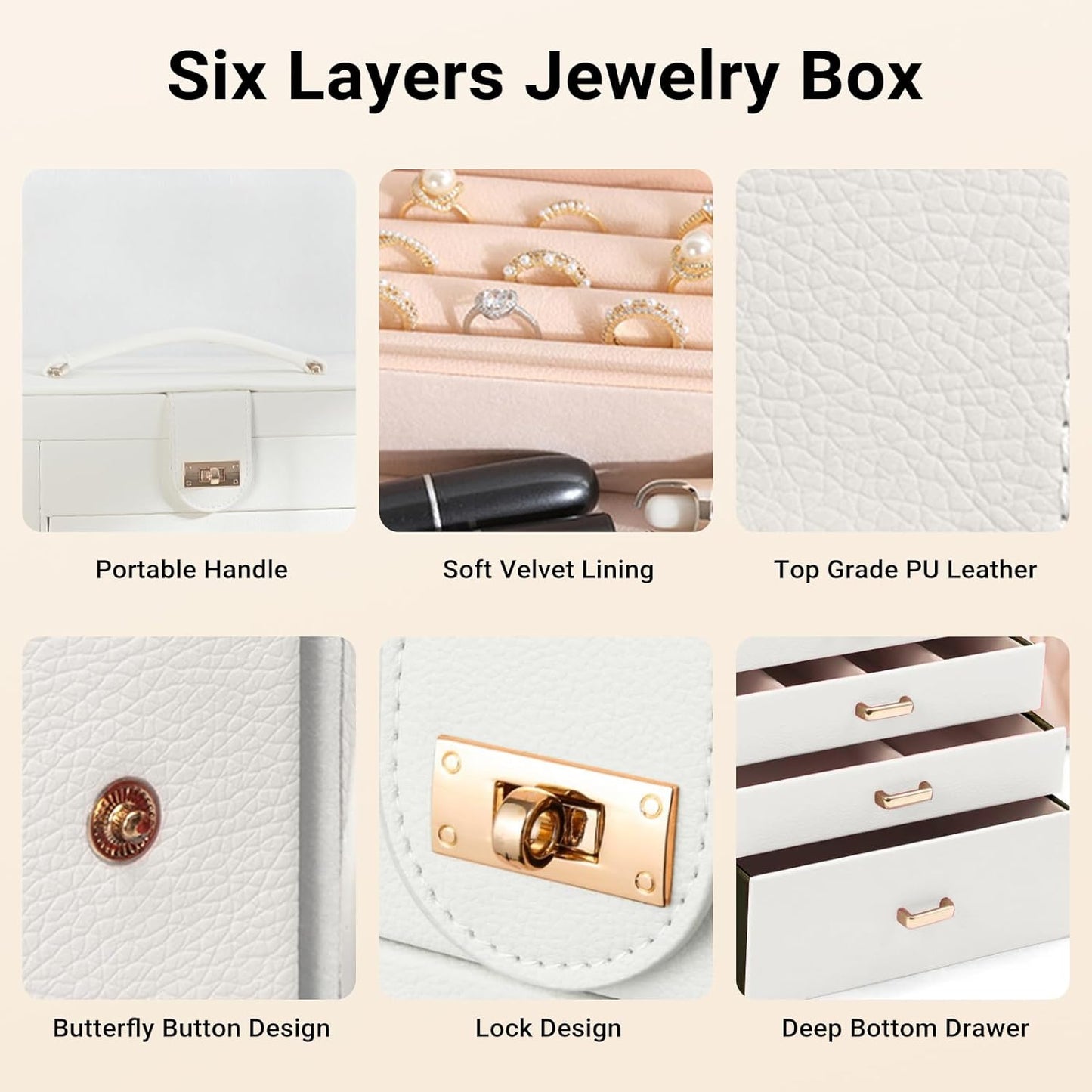 Large Jewelry Box With Mirror 27x28x17cm