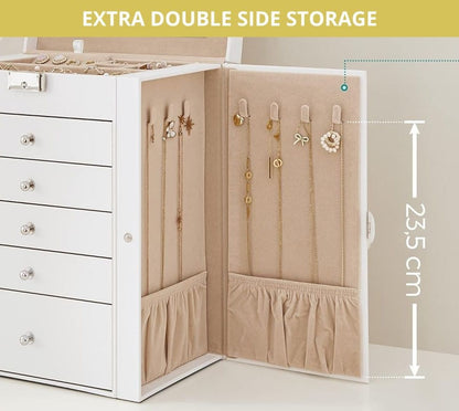 Large Jewelry Box With Mirror 27x28x17cm