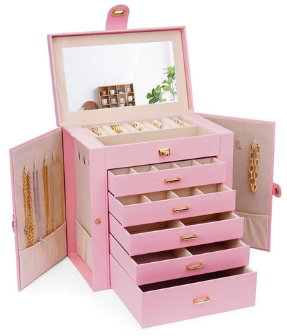 Large Jewelry Box Pink 27x28x17cm