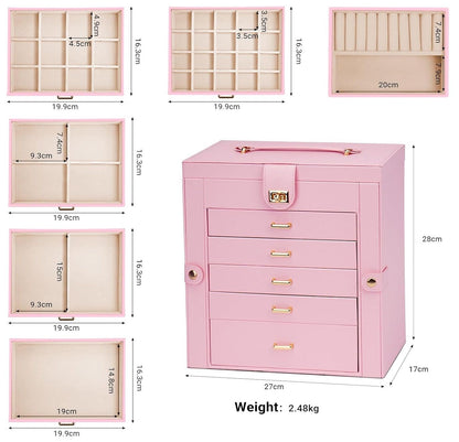 Large Jewelry Box Pink 27x28x17cm