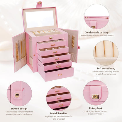Large Jewelry Box Pink 27x28x17cm