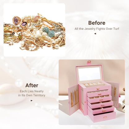 Large Jewelry Box Pink 27x28x17cm