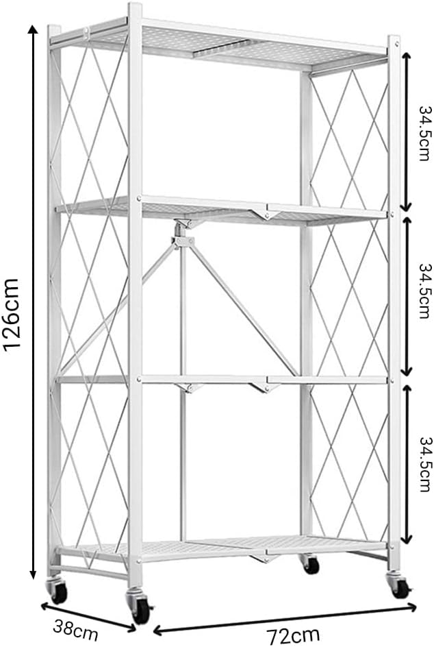 4-Tier Foldable Shelf Unit 34x127x71cm