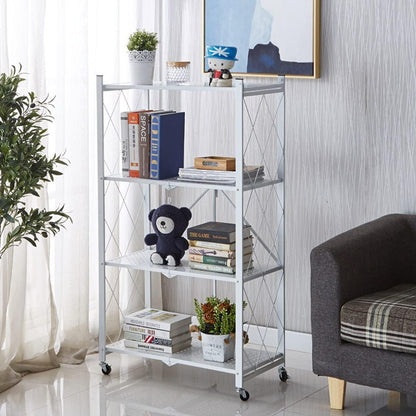 4-Tier Foldable Shelf Unit 34x127x71cm