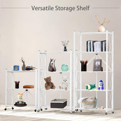 4-Tier Foldable Shelf Unit 34x127x71cm