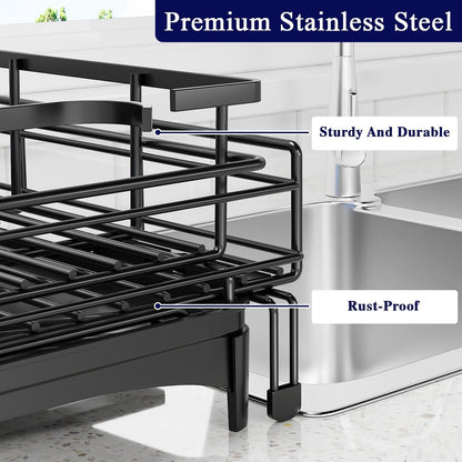Dish Drying Rack Expandable Stainless Steel 42x31x30cm