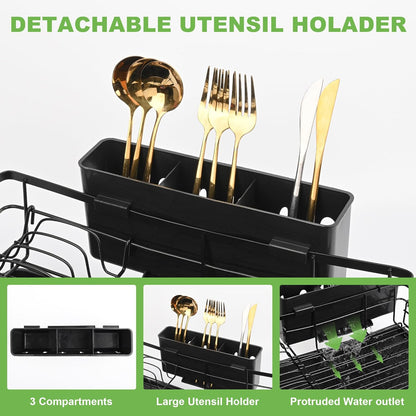 Dish Drying Rack Expandable Stainless Steel 42x31x30cm
