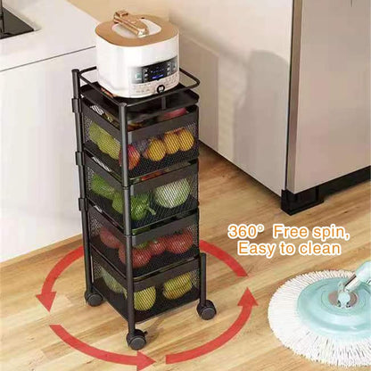 Metal 5 Tier Rolling Storage Cart 29x29x80cm