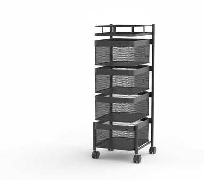 Metal 5 Tier Rolling Storage Cart 29x29x80cm