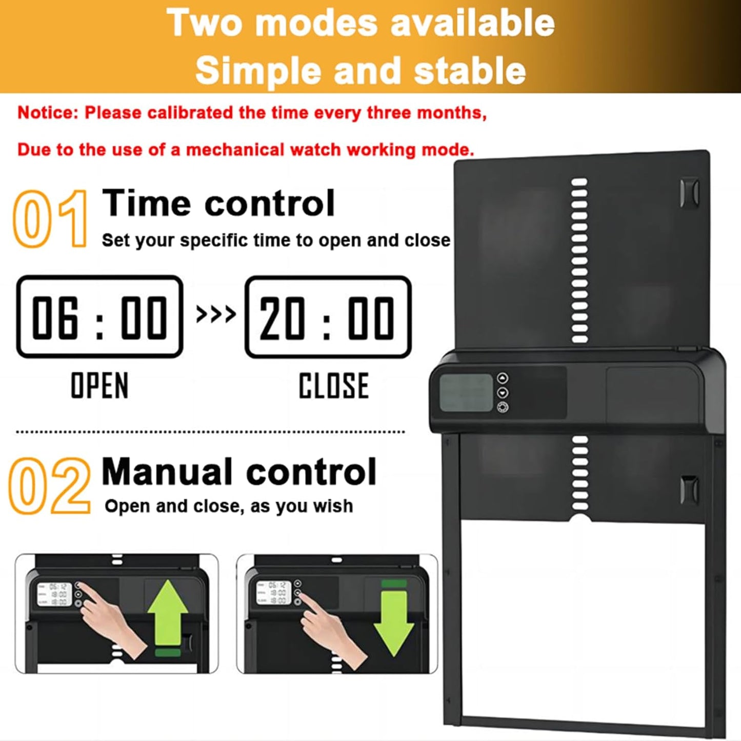Automatic Chicken Coop Door With Timer 32x4x25cm