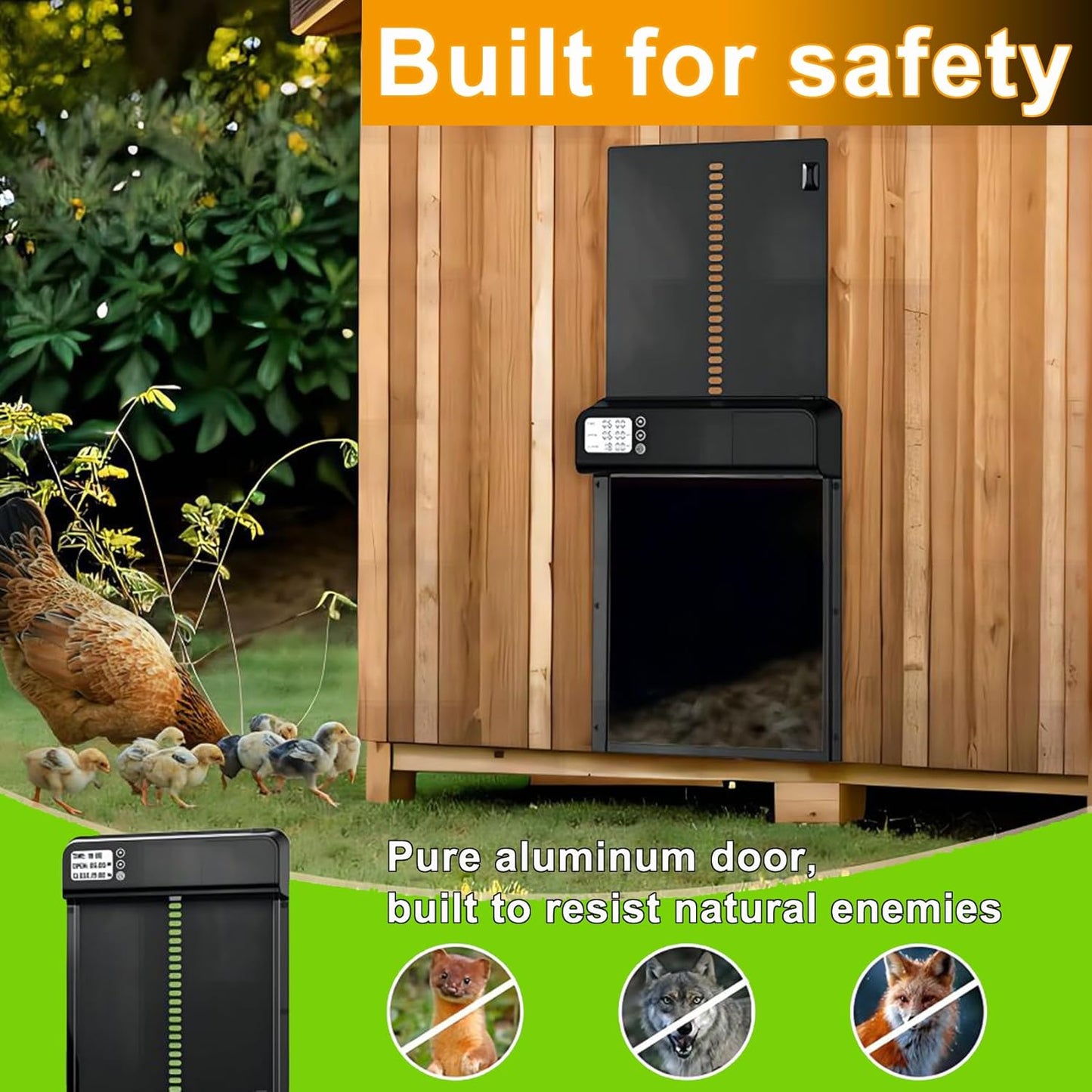 Automatic Chicken Coop Door With Timer 32x4x25cm