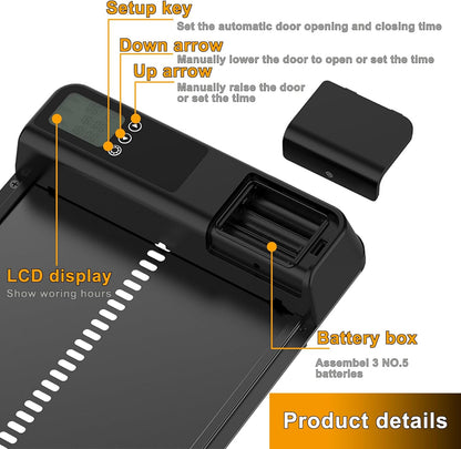 Automatic Chicken Coop Door With Timer 32x4x25cm