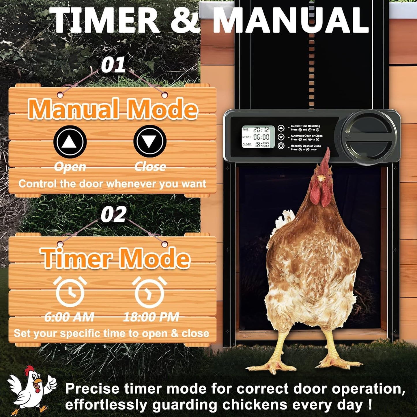 Automatic Chicken Coop Door Opener Timer 32x4x25cm