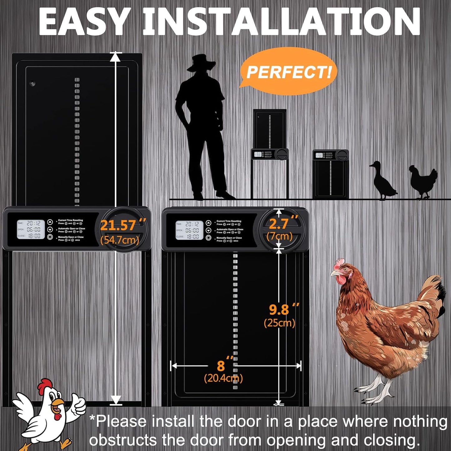 Automatic Chicken Coop Door Opener Timer 32x4x25cm