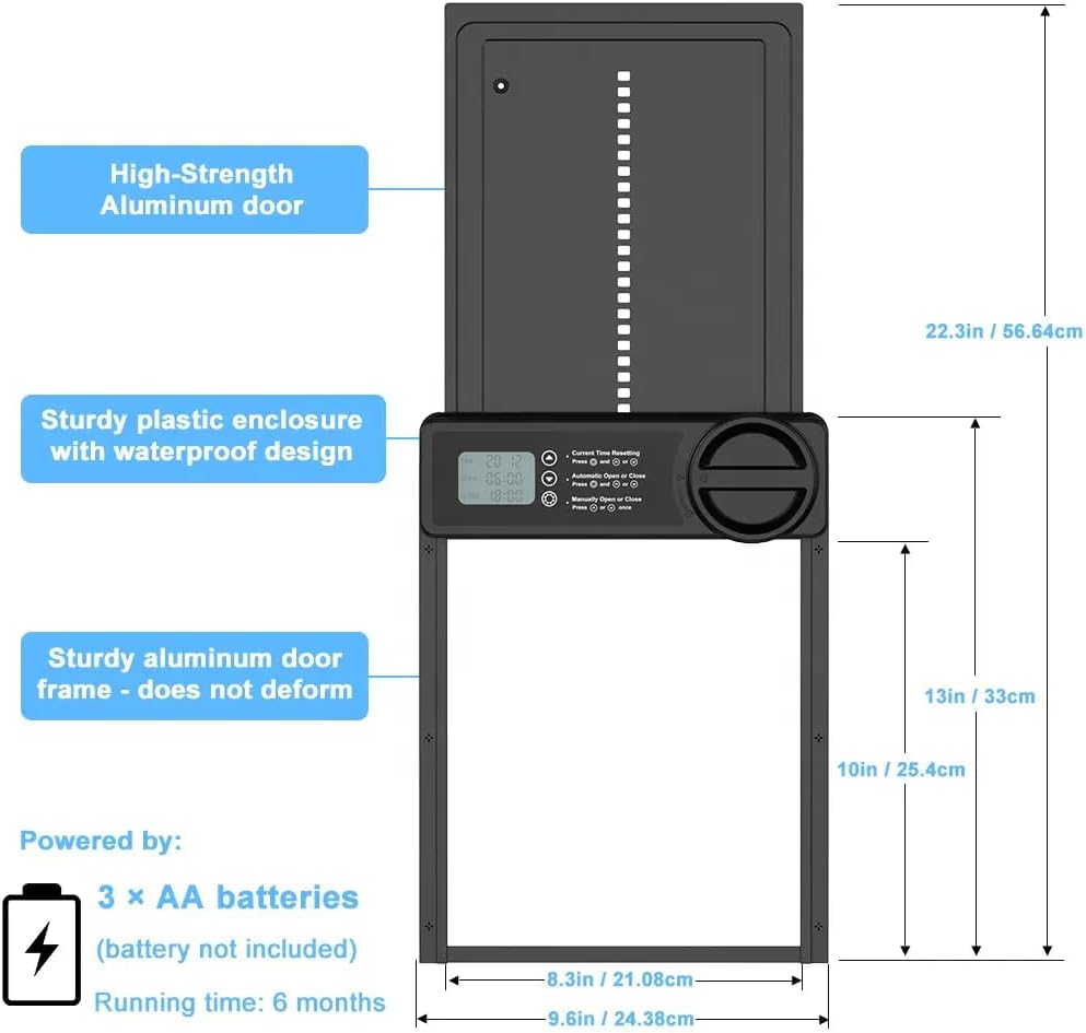Automatic Chicken Coop Door Opener Timer 32x4x25cm