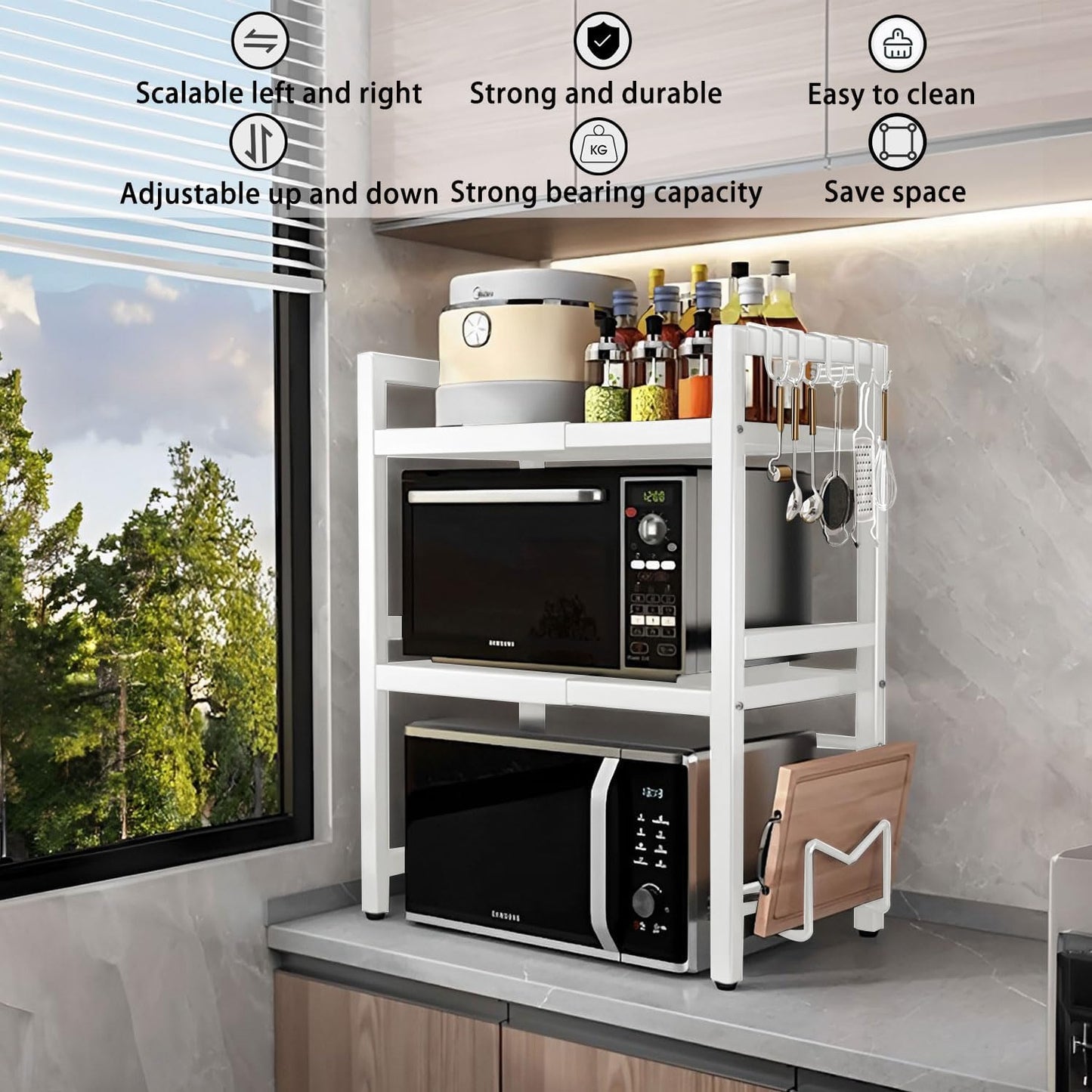 3 Tier Kitchen Shelf Rack 36x78x40cm
