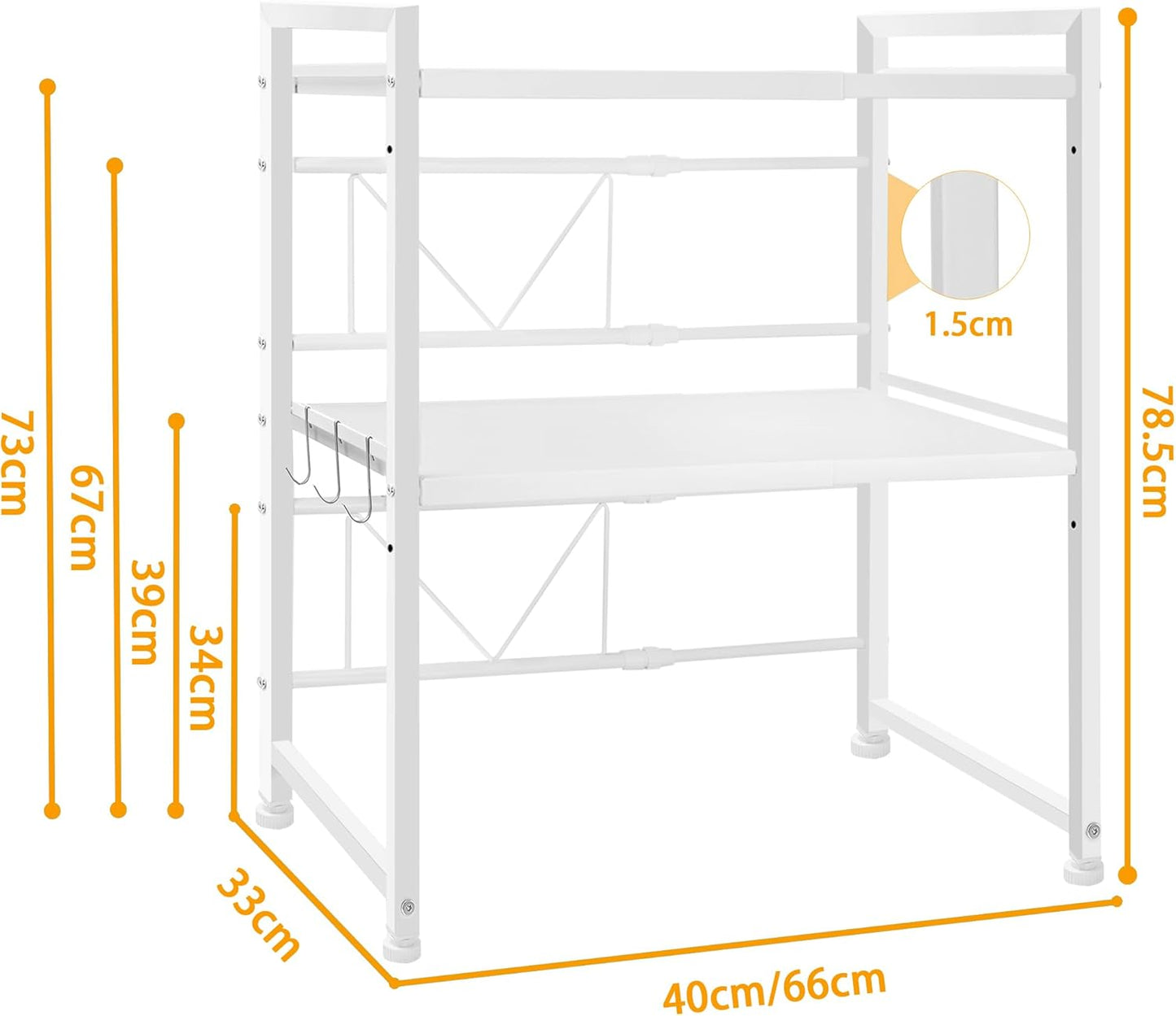 3 Tier Kitchen Shelf Rack 36x78x40cm