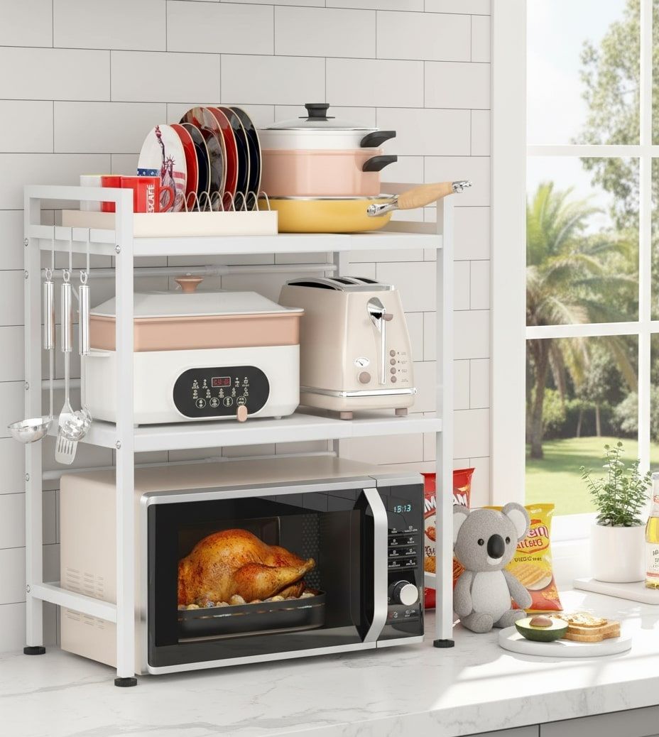 3 Tier Kitchen Shelf Rack 36x78x40cm