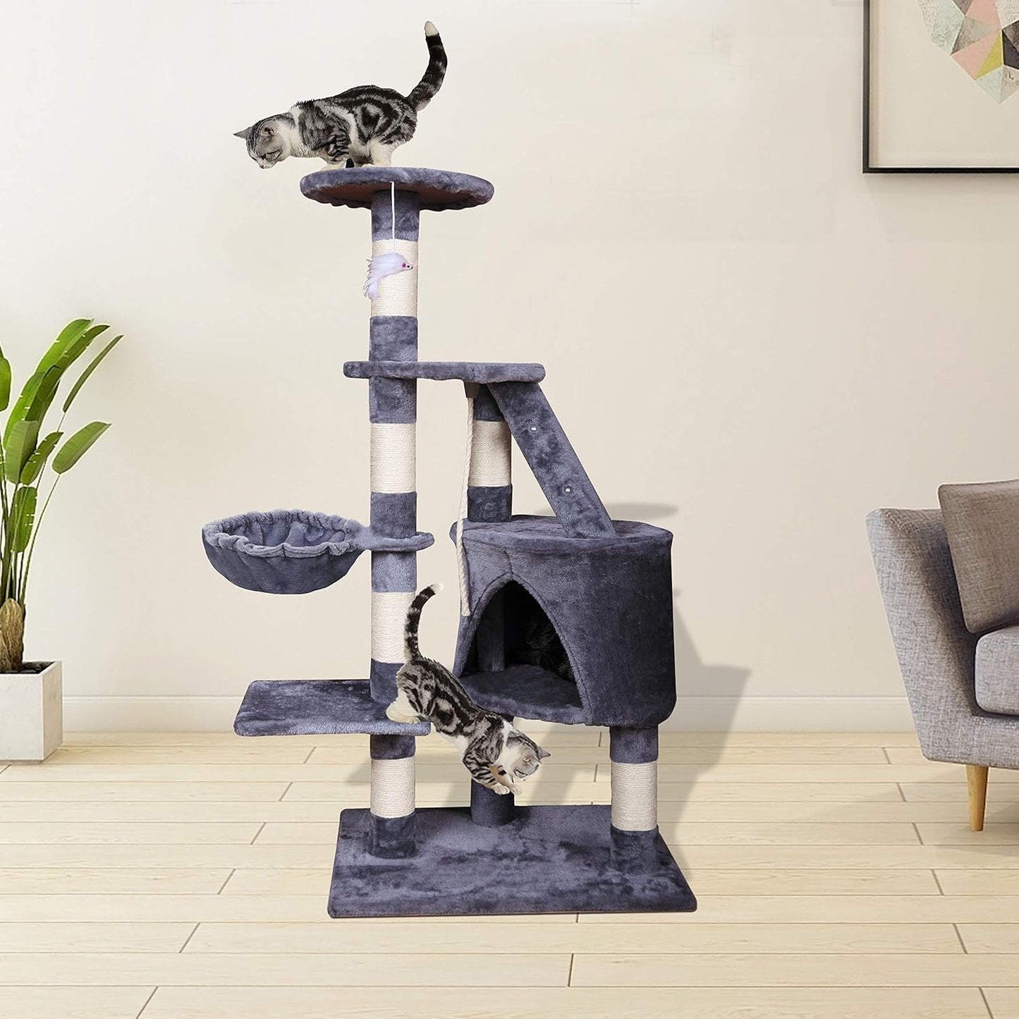 Cat Tree 120cm Multi Level 40x120x55cm