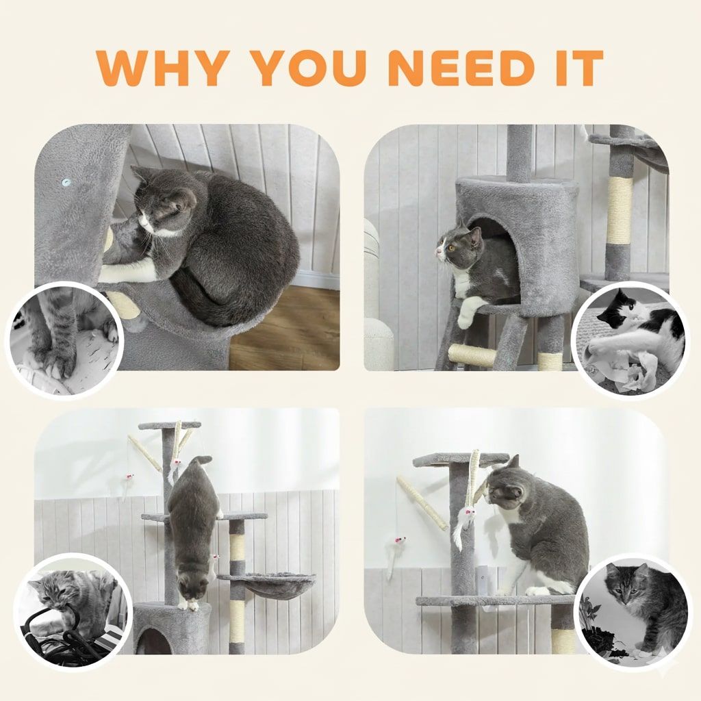 Cat Tree Hammock Tower 35x134x60cm