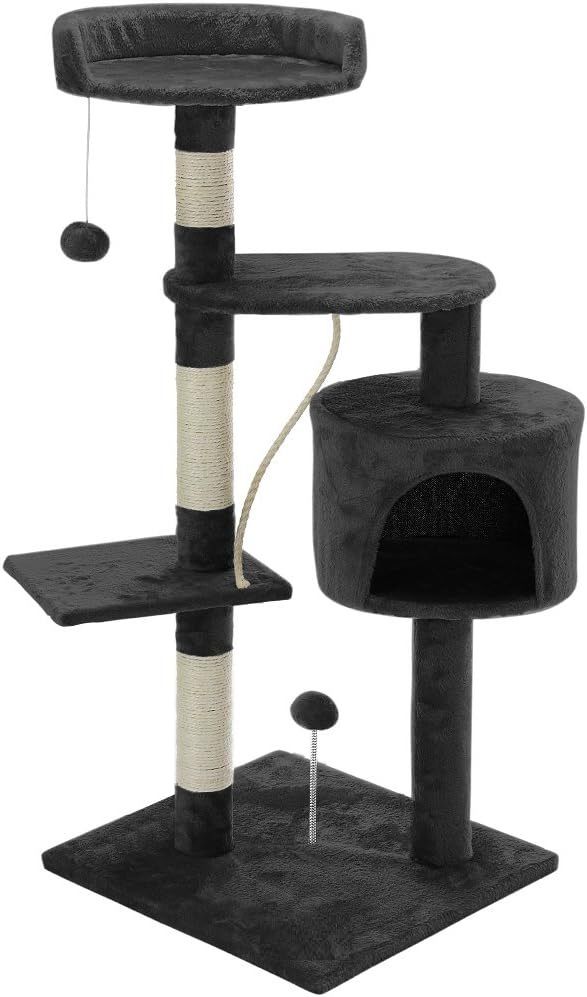 Cat Tree Tower Grey 40x140x40cm