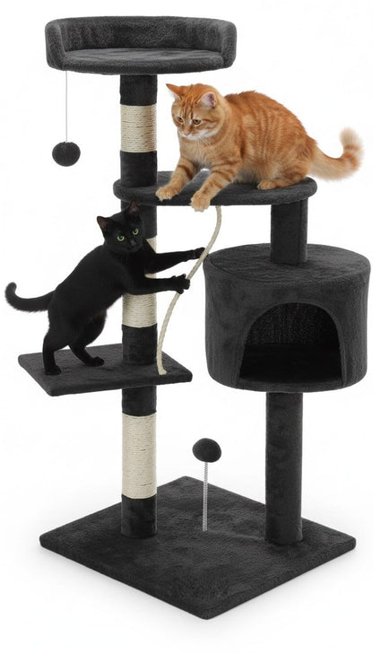 Cat Tree Tower Grey 40x140x40cm