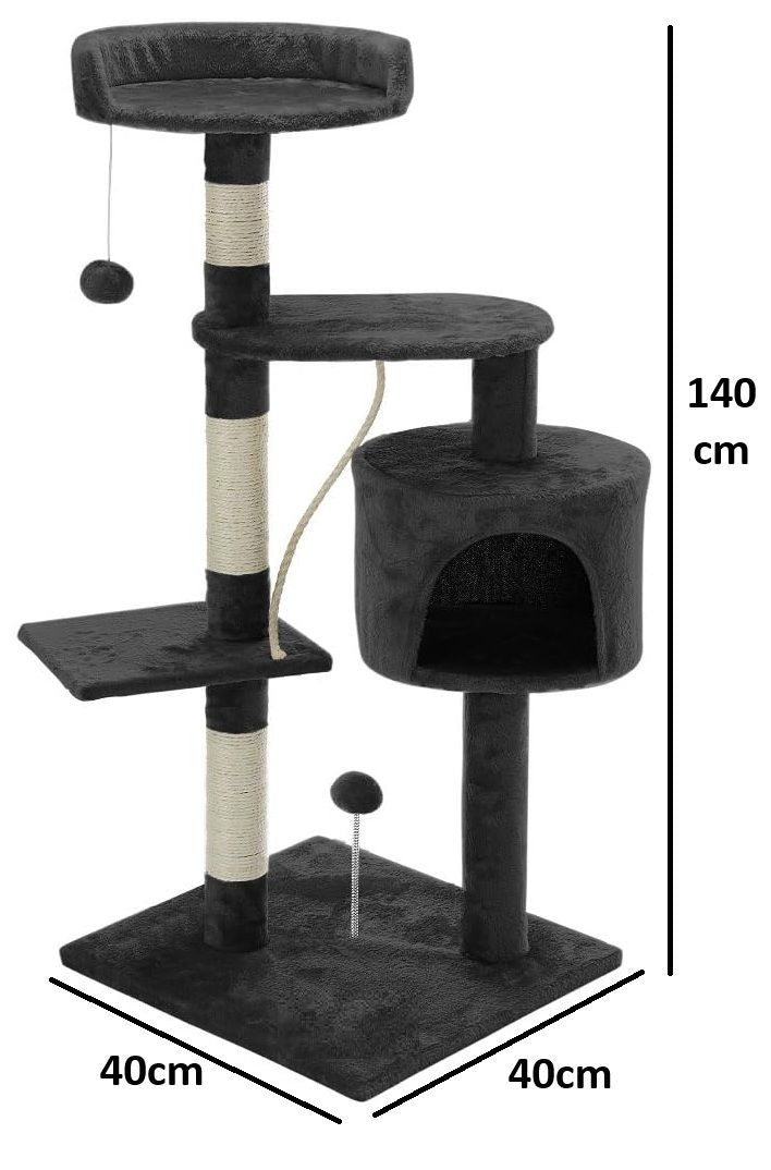 Cat Tree Tower Grey 40x140x40cm