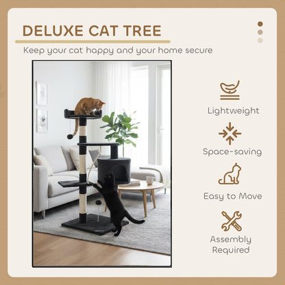 Cat Tree Tower Grey 40x140x40cm