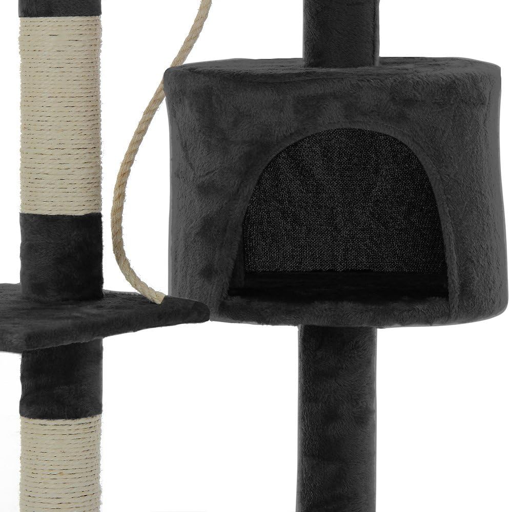 Cat Tree Tower Grey 40x140x40cm